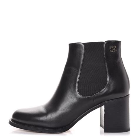 chanel glazed calfskin short boots